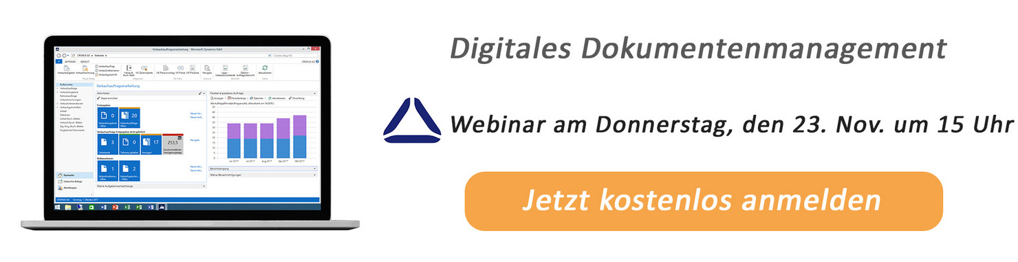 Banner: Anmeldung zum Webinar "Digitales Management"
